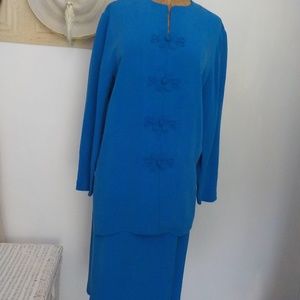 M.X.I. 100% Silk Royal Blue Suit